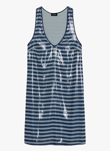 Robe courte droite à sequins ZADIG&VOLTAIRE Bleu